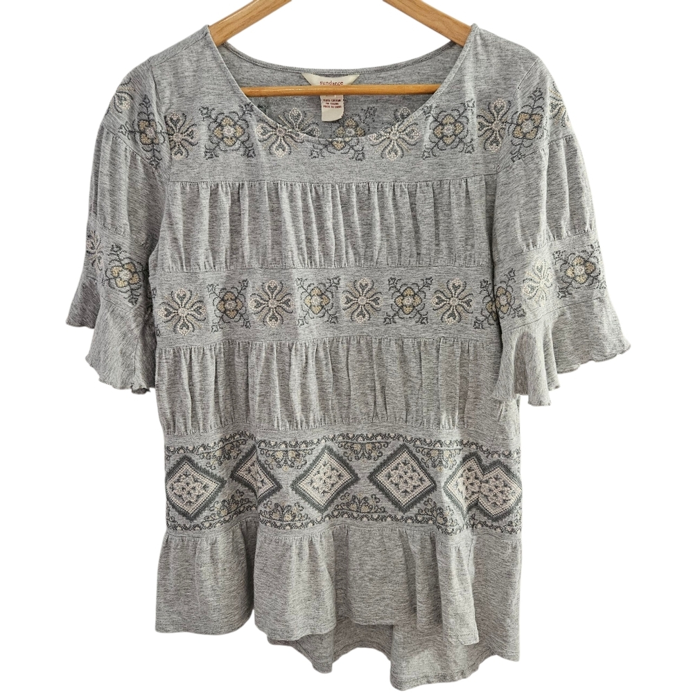 Sundance Women's  Gray Patterned  Boho Top